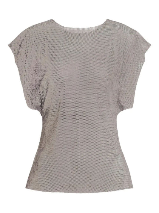 Alberta Ferretti Women Crystals Net T-Shirt