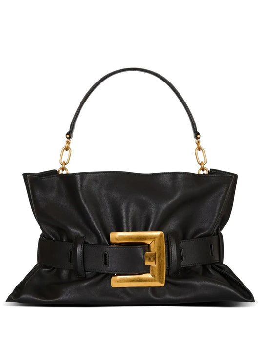 Balmain Women "Anthem" Medium Calfskin Shoulder Bag
