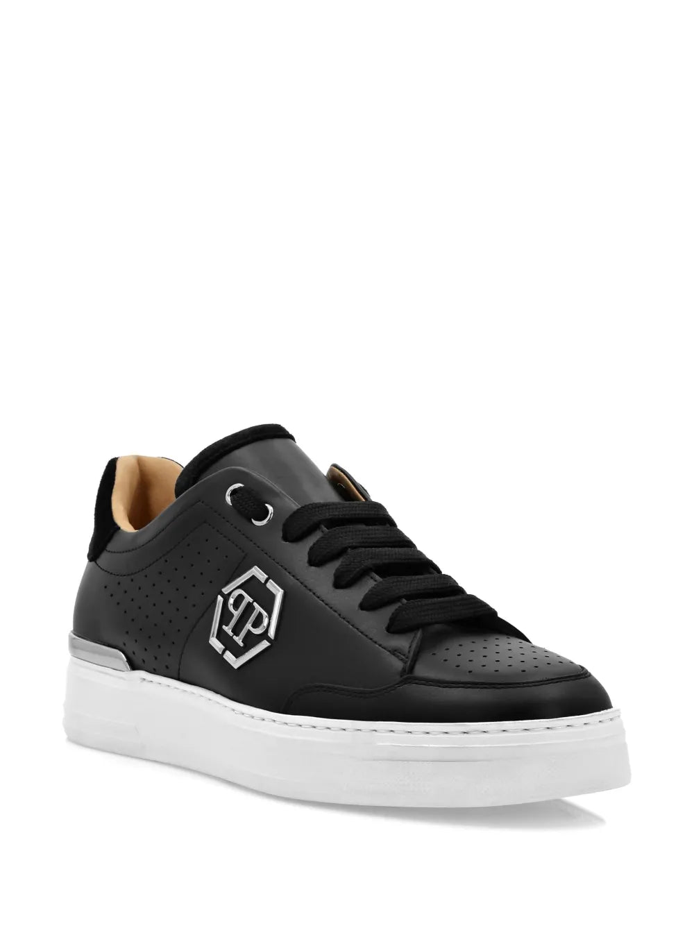 Philipp Plein Logo-Print Leather Sneakers