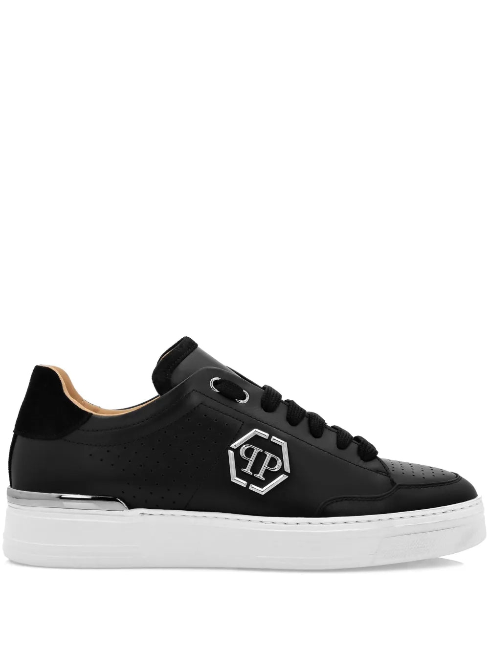 Philipp Plein Logo-Print Leather Sneakers