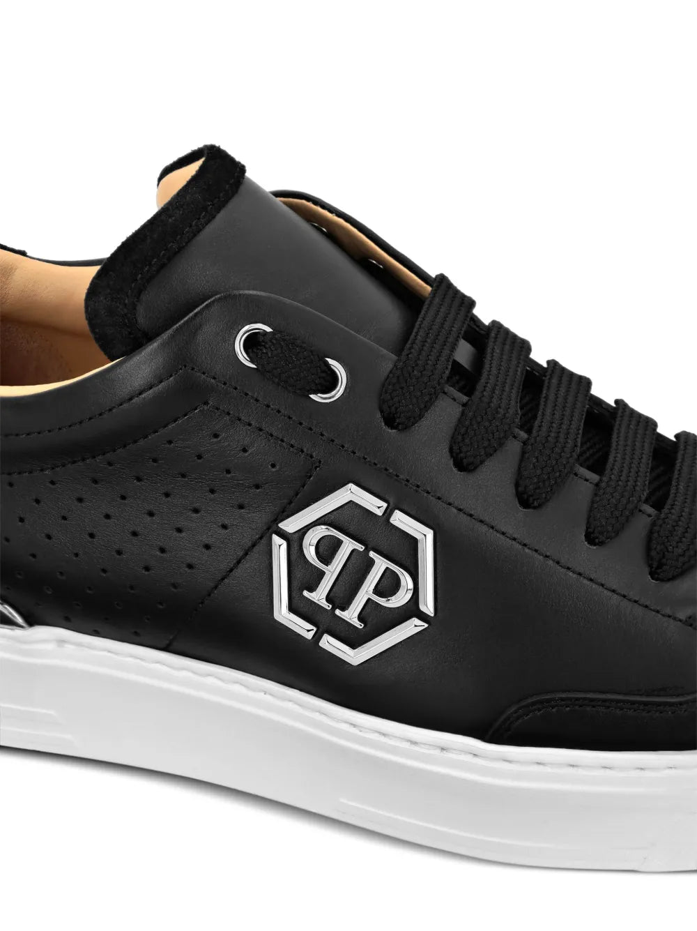 Philipp Plein Logo-Print Leather Sneakers