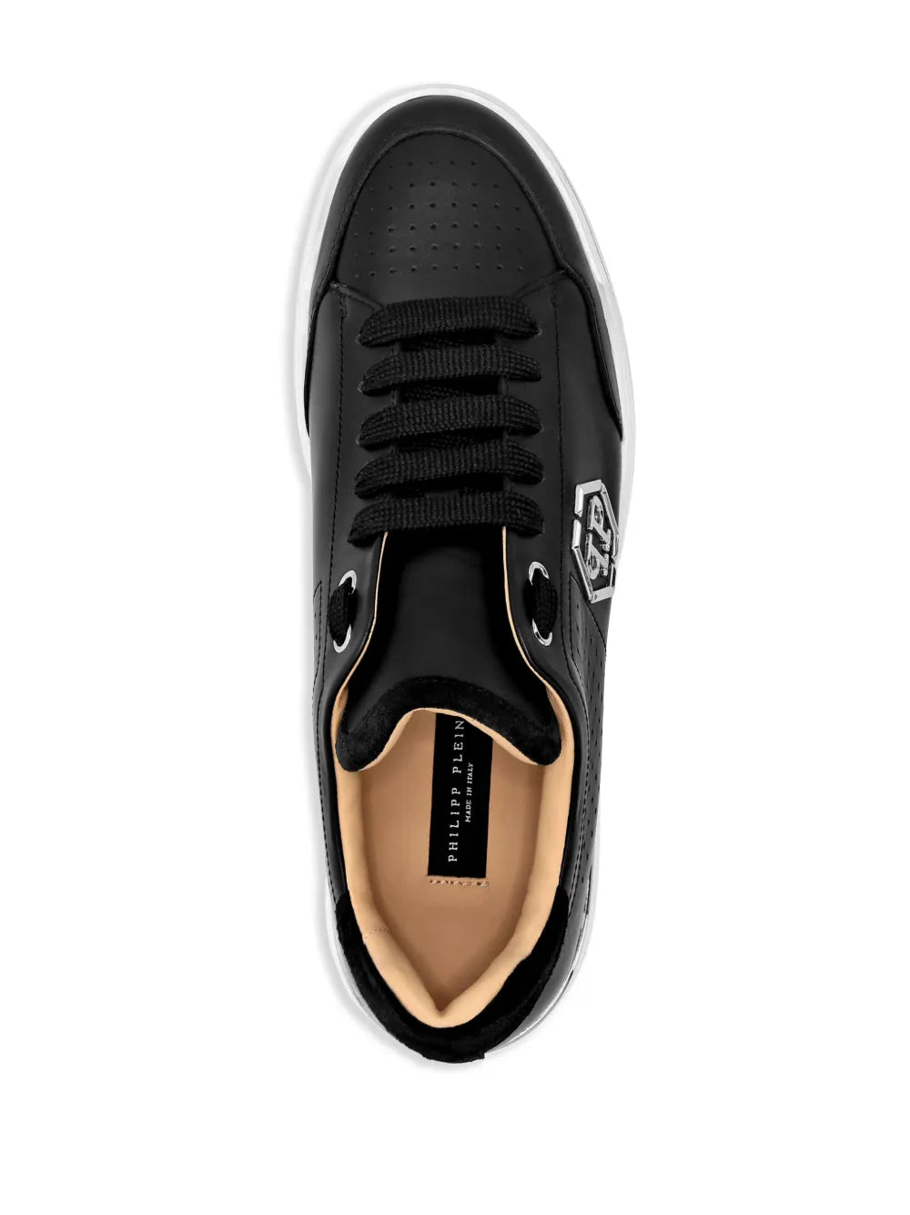 Philipp Plein Logo-Print Leather Sneakers