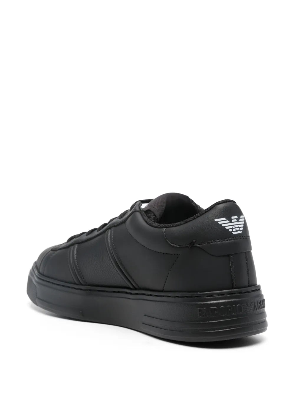 Emporio Armani Logo-Print Leather Sneakers