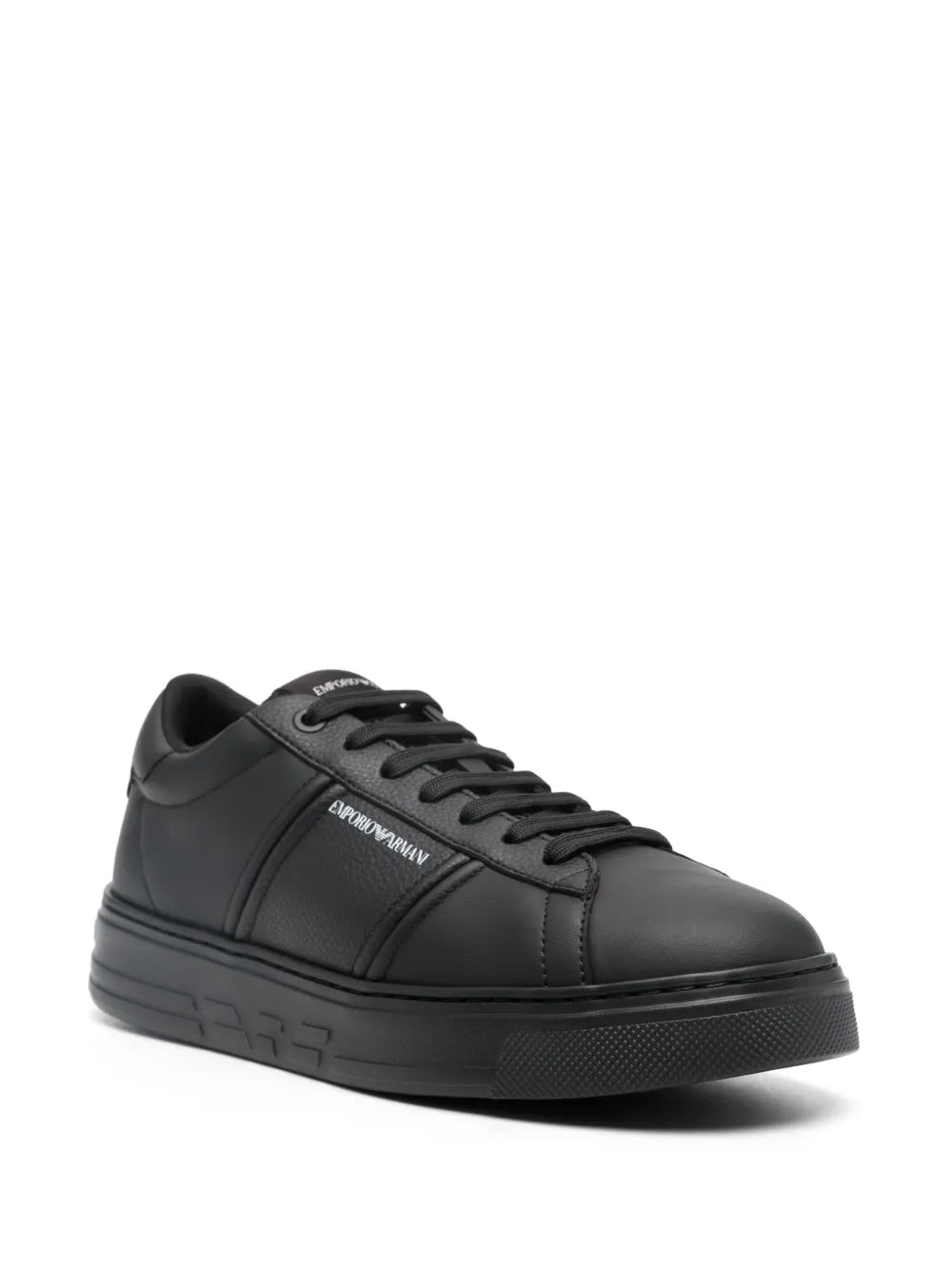 Emporio Armani Logo-Print Leather Sneakers