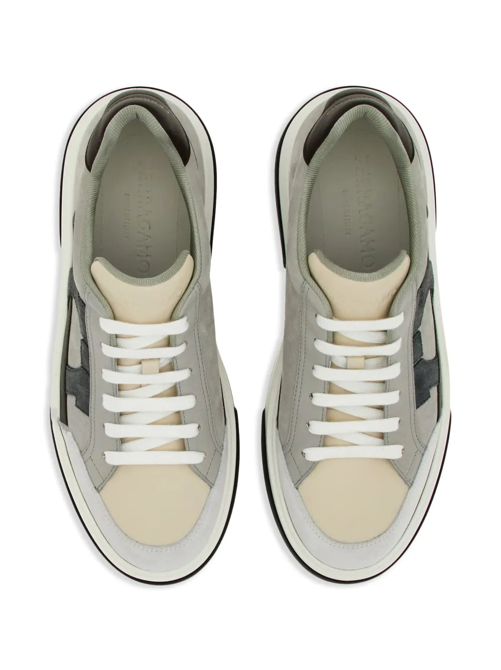 Ferragamo Gancini-Embroidered Leather Sneakers