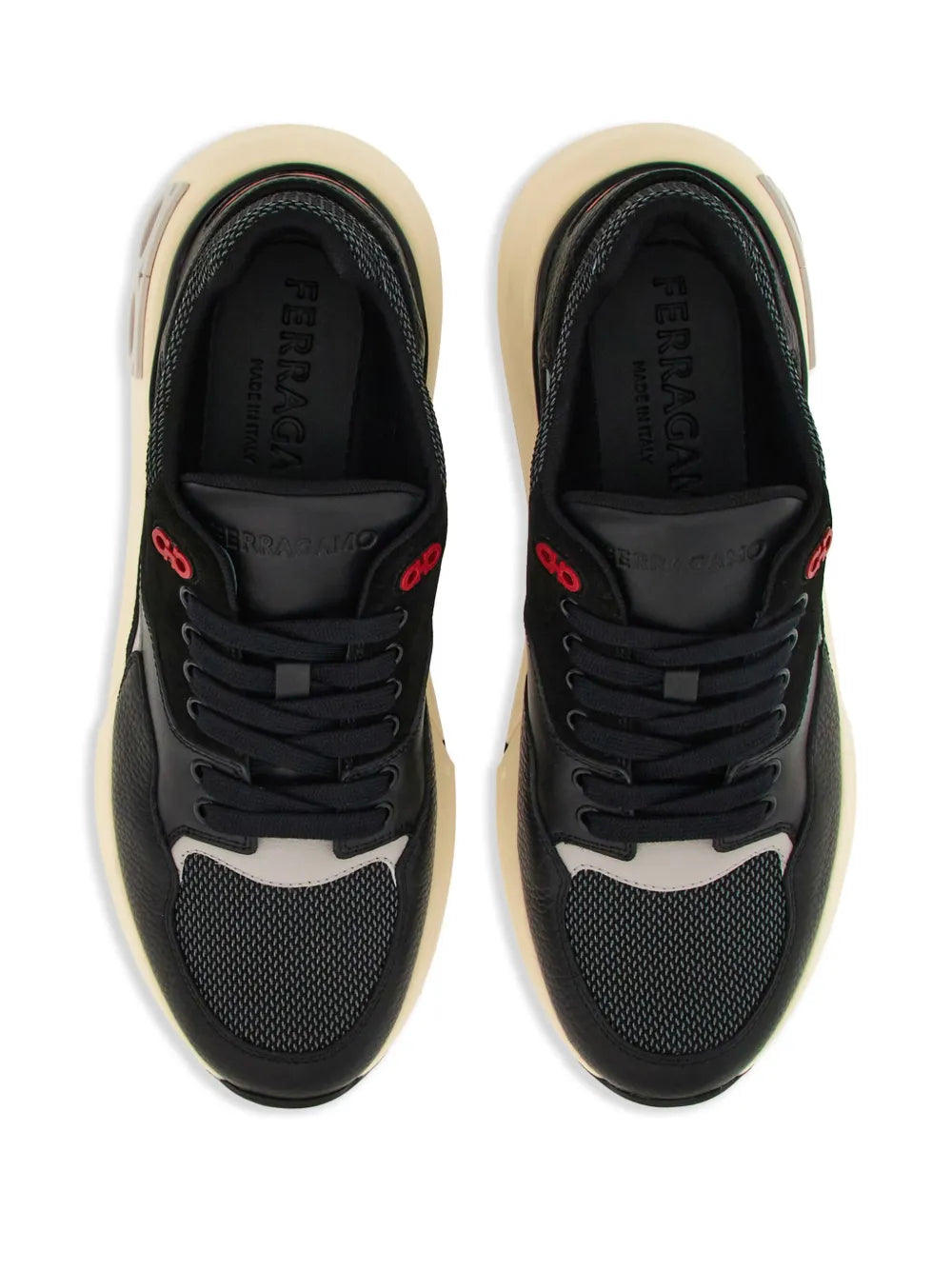 Ferragamo Gancini Detail Lace-Up Sneakers
