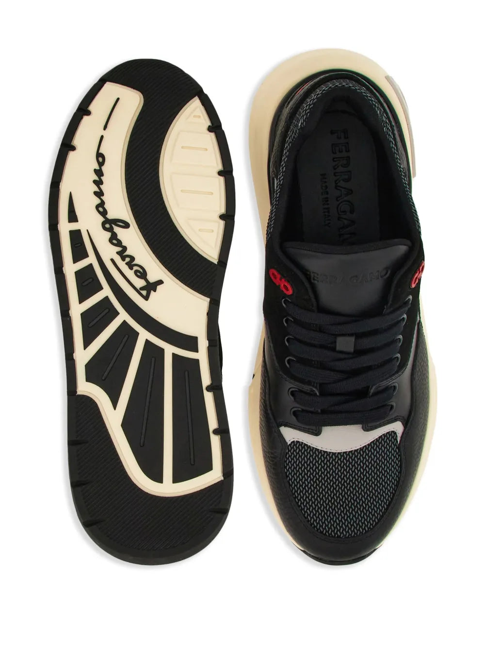 Ferragamo Gancini Detail Lace-Up Sneakers
