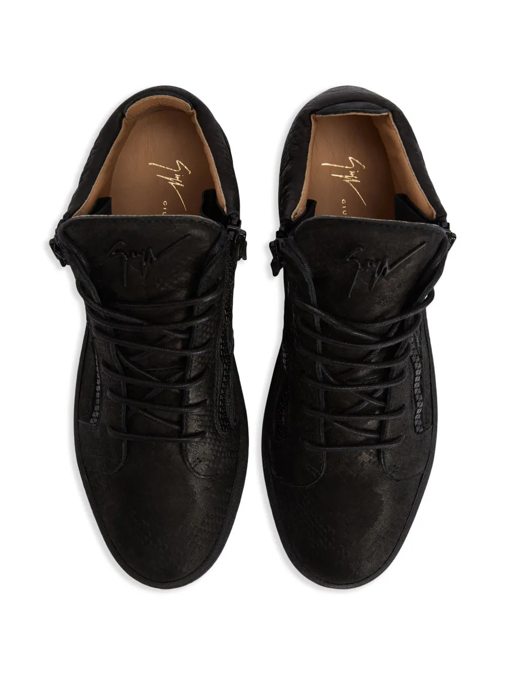 Giuseppe Zanotti Kriss Snakeskin-Effect Mid-Top Sneakers