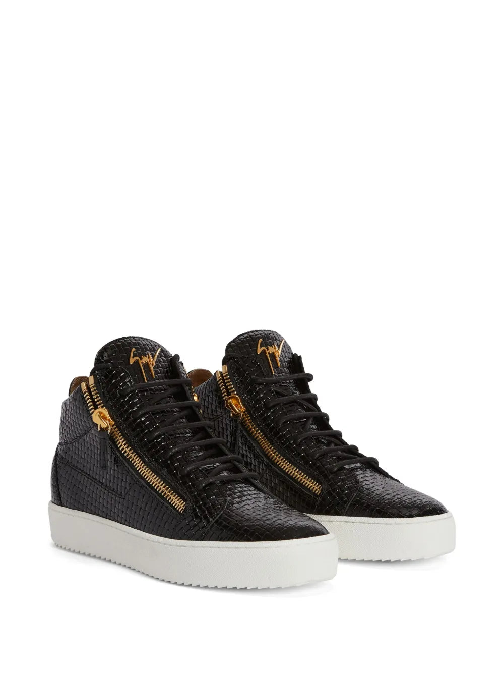 Giuseppe Zanotti Kriss Woven-Leather Mid-Top Sneakers