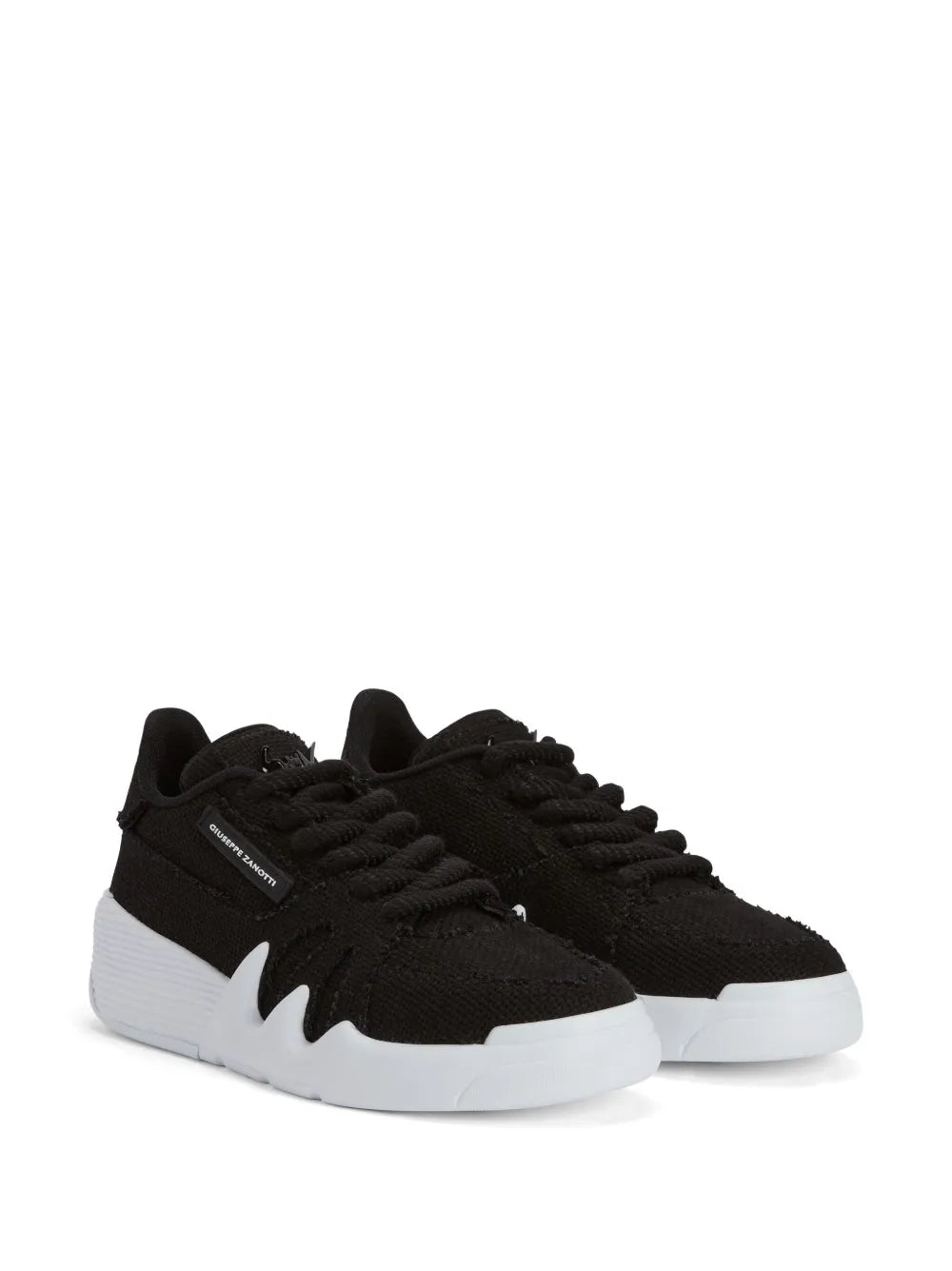 Giuseppe Zanotti Talon Frayed-Edge Lace-Up Low-Top Sneakers