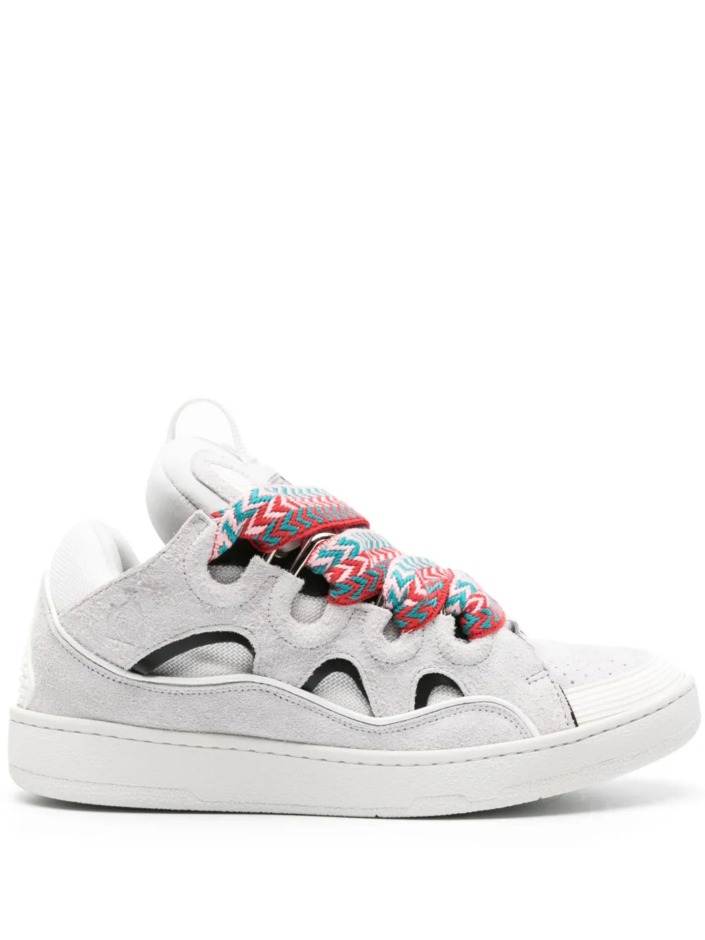 Lanvin Curb Panelled Suede Sneakers