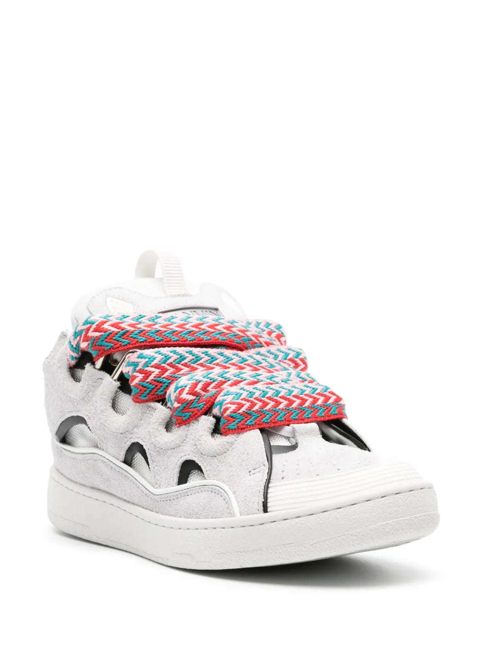 Lanvin Curb Panelled Suede Sneakers