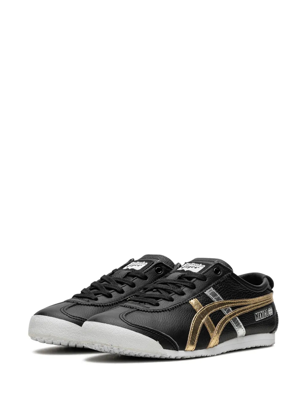 Onitsuka Tiger Mexico 66 Black Gold Silver Sneakers