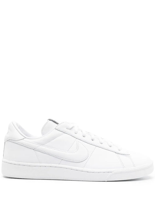 Black Comme Des Gar ns X Nike Swoosh-Embroidery Leather Sneakers