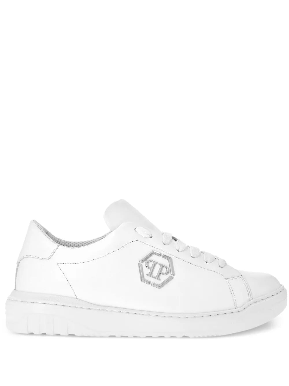 Philipp Plein Logo-Appliqu?Leather Sneakers