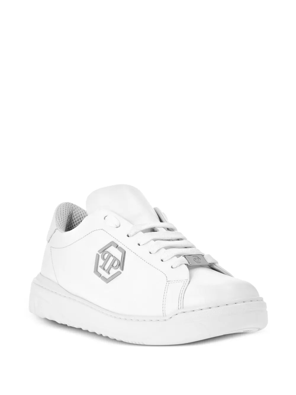 Philipp Plein Logo-Appliqu?Leather Sneakers