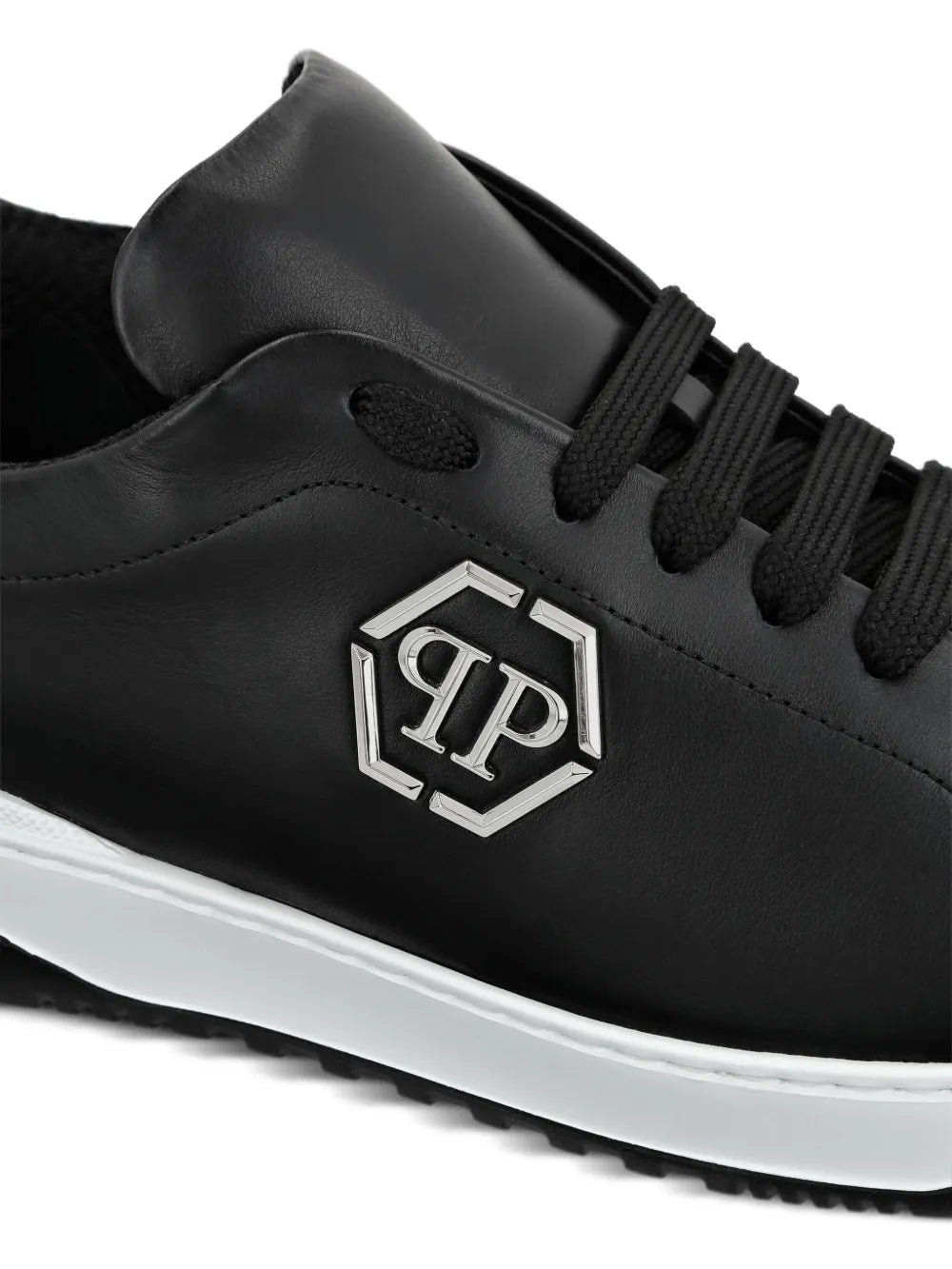 Philipp Plein Logo-Appliqu?Leather Sneakers