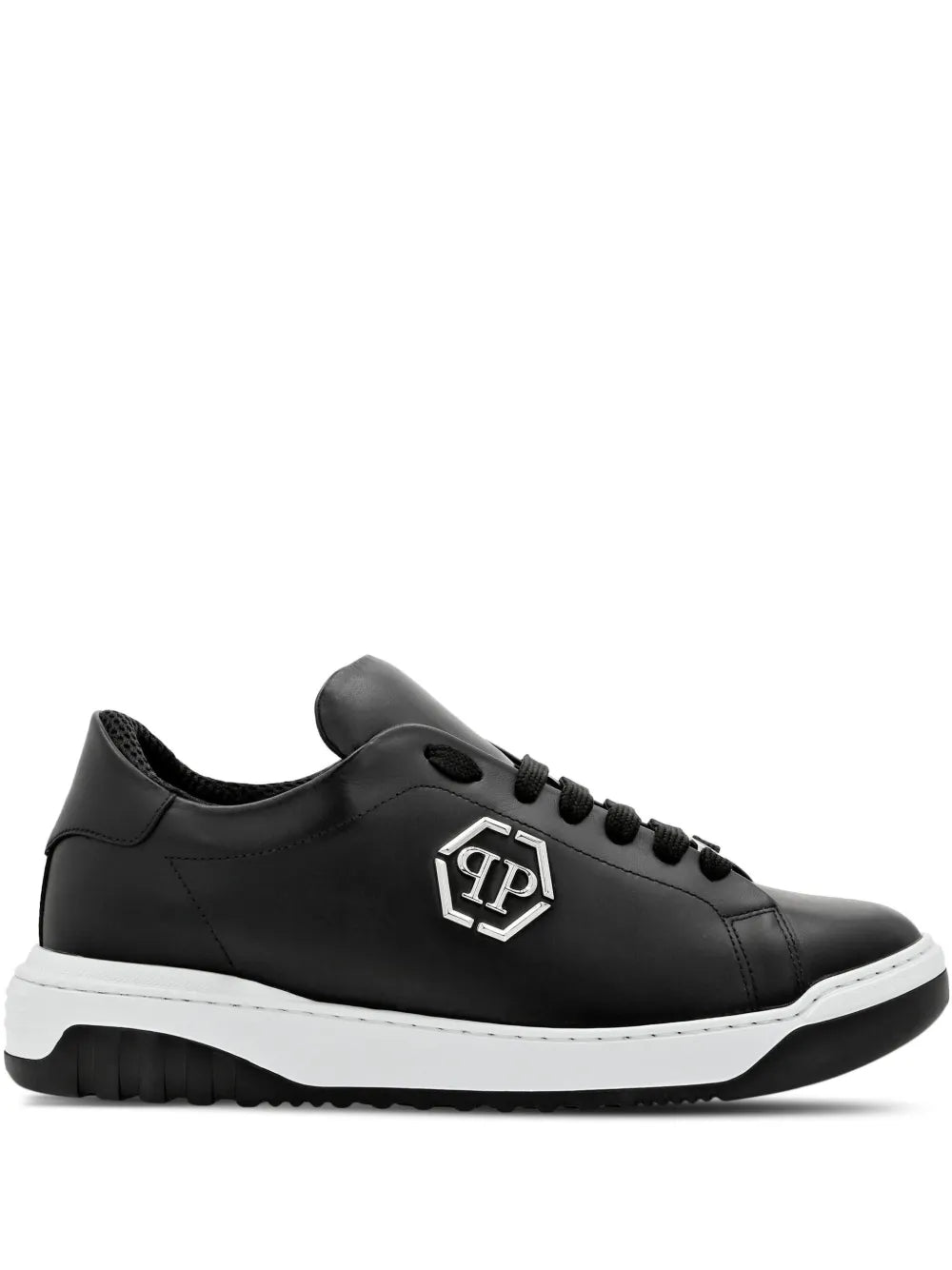Philipp Plein Logo-Appliqu?Leather Sneakers
