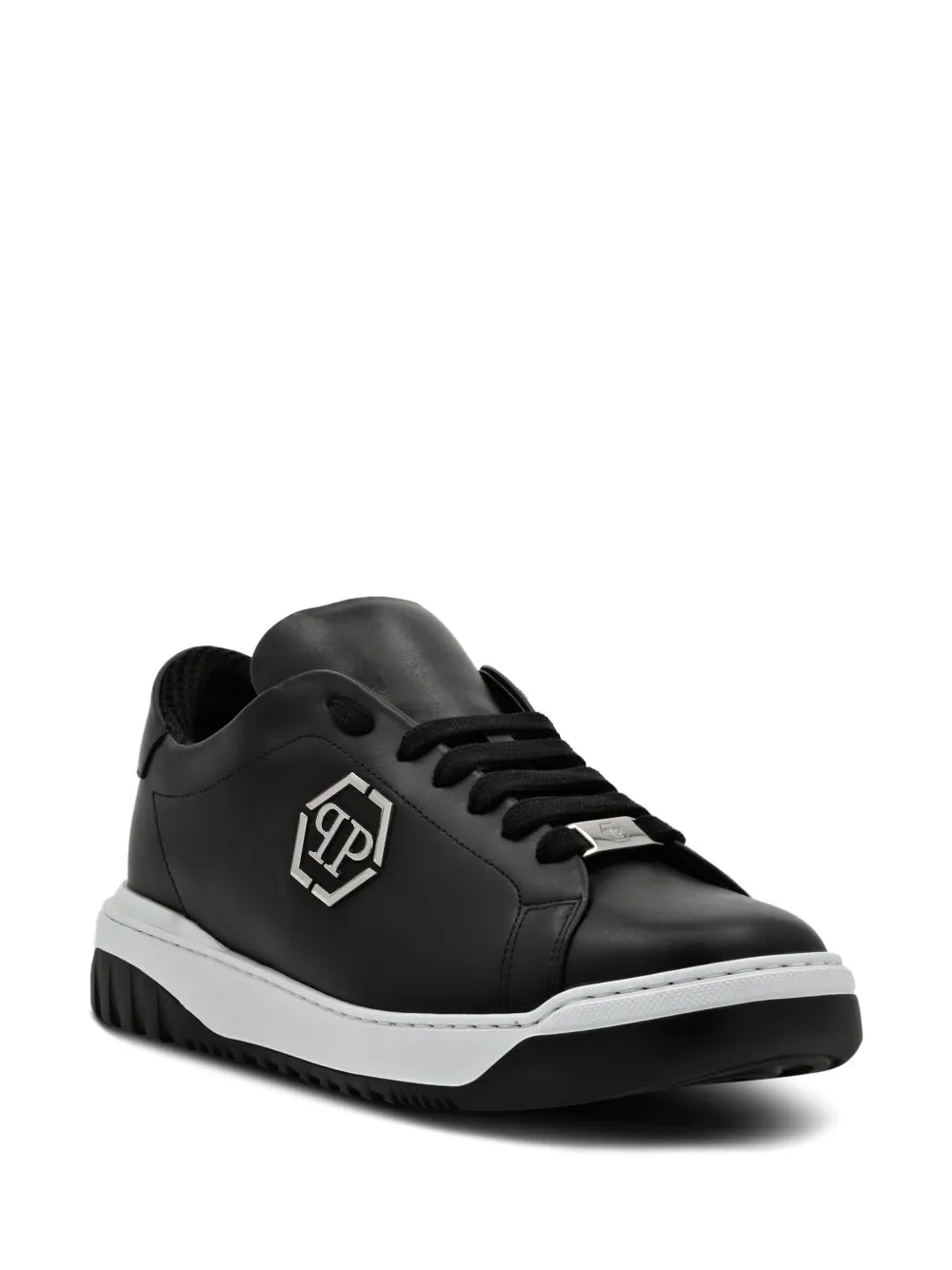 Philipp Plein Logo-Appliqu?Leather Sneakers