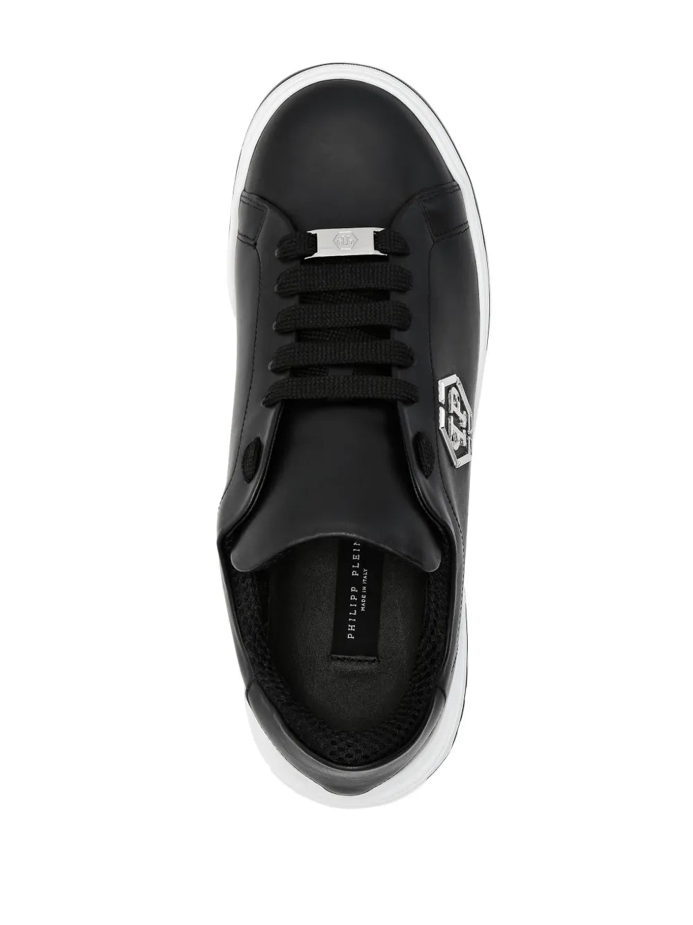 Philipp Plein Logo-Appliqu?Leather Sneakers
