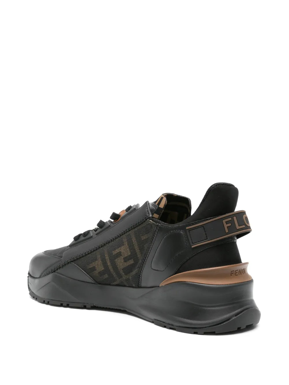 Fendi Flow Ff-Jacquard Leather Sneakers