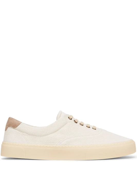 Brunello Cucinelli Branded Heel-Counter Cotton Sneakers