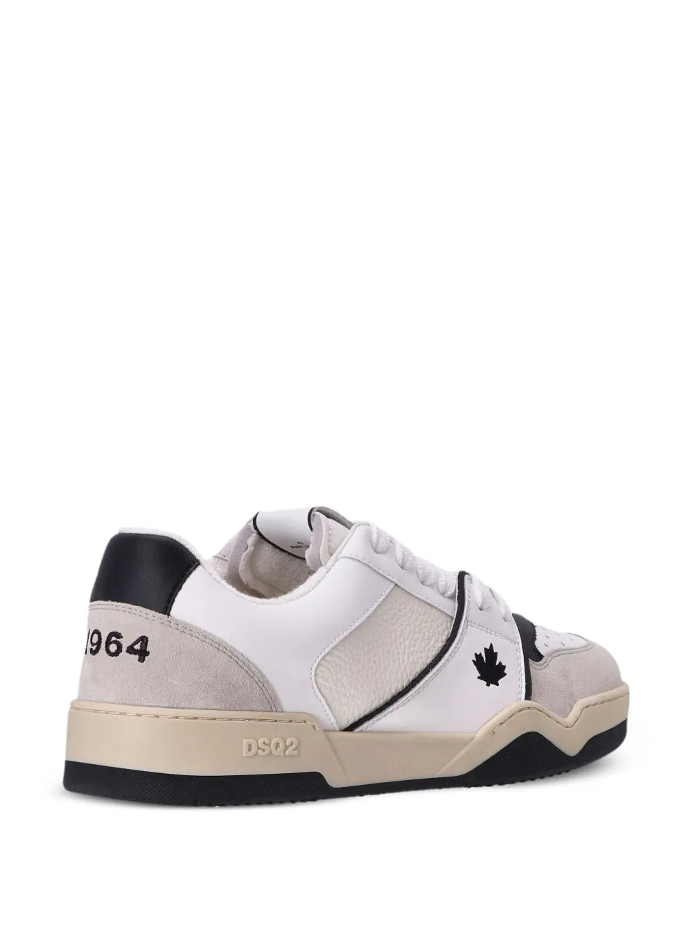 Dsquared2 Spiker Leaf-Embroidered Leather Sneakers