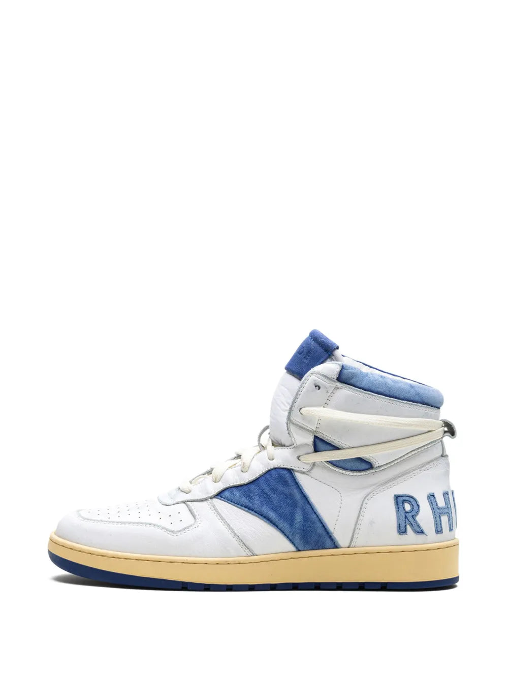 Rhude Rhecess White/Royal Blue High-Top Sneakers