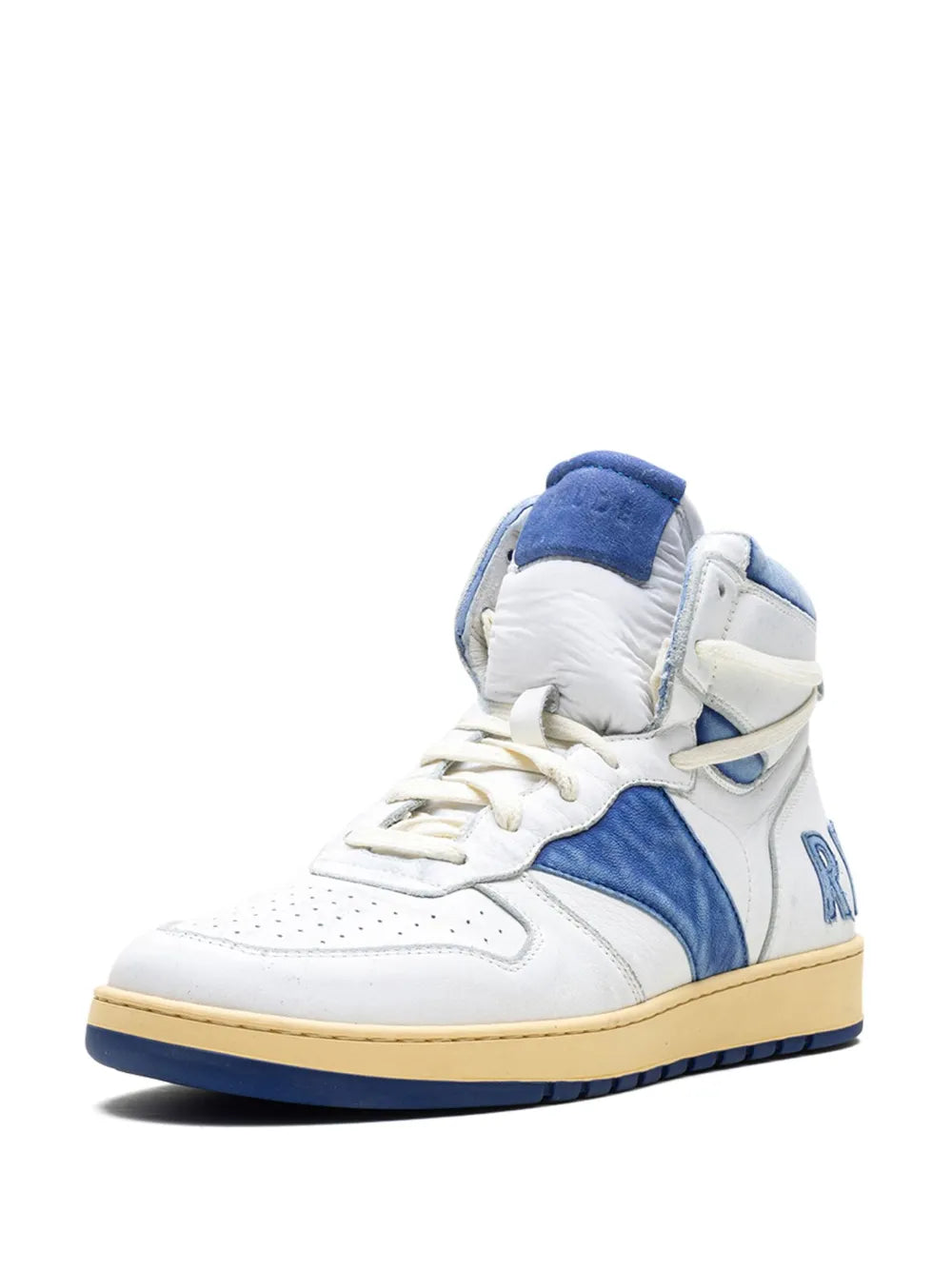 Rhude Rhecess White/Royal Blue High-Top Sneakers