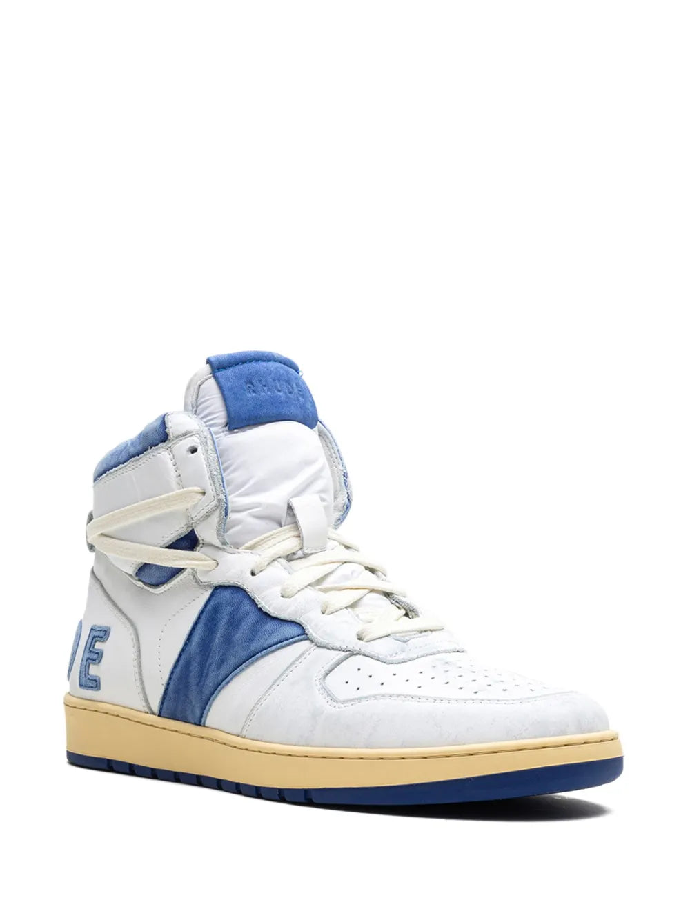 Rhude Rhecess White/Royal Blue High-Top Sneakers