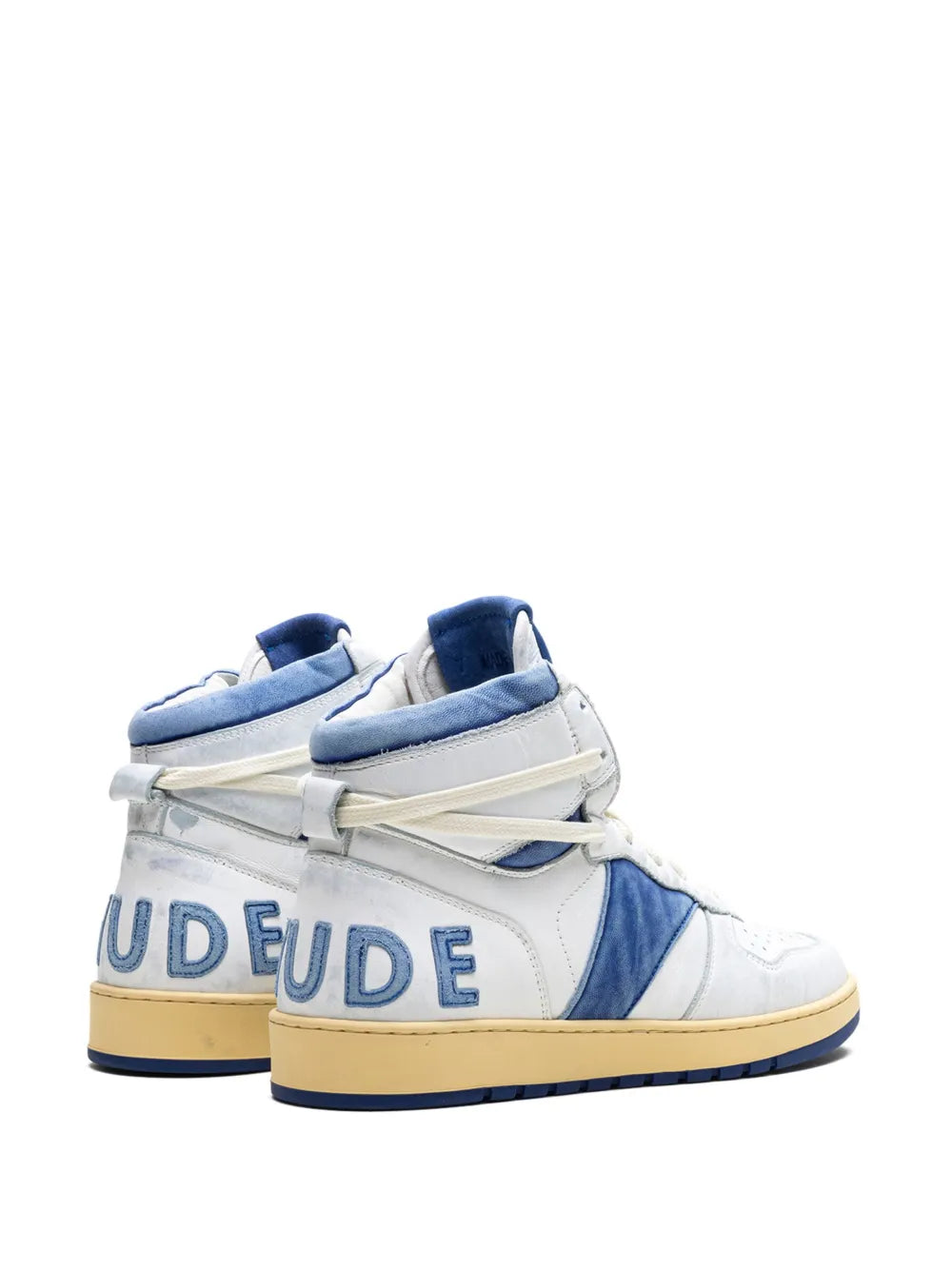 Rhude Rhecess White/Royal Blue High-Top Sneakers