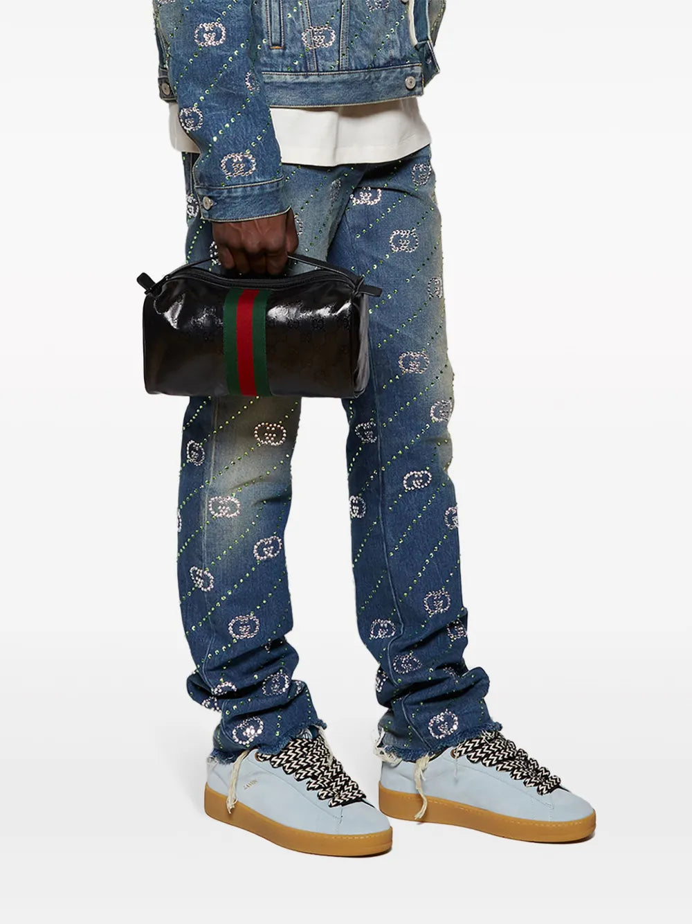 Lanvin X Future Hyper Curb Suede Sneakers