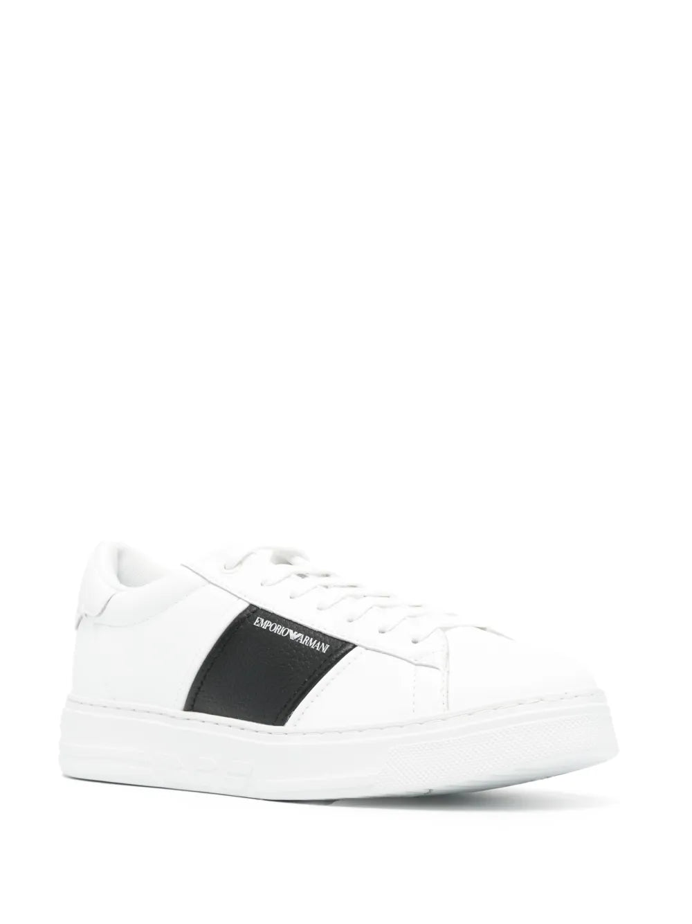 Emporio Armani Logo-Printed Leather Sneakers