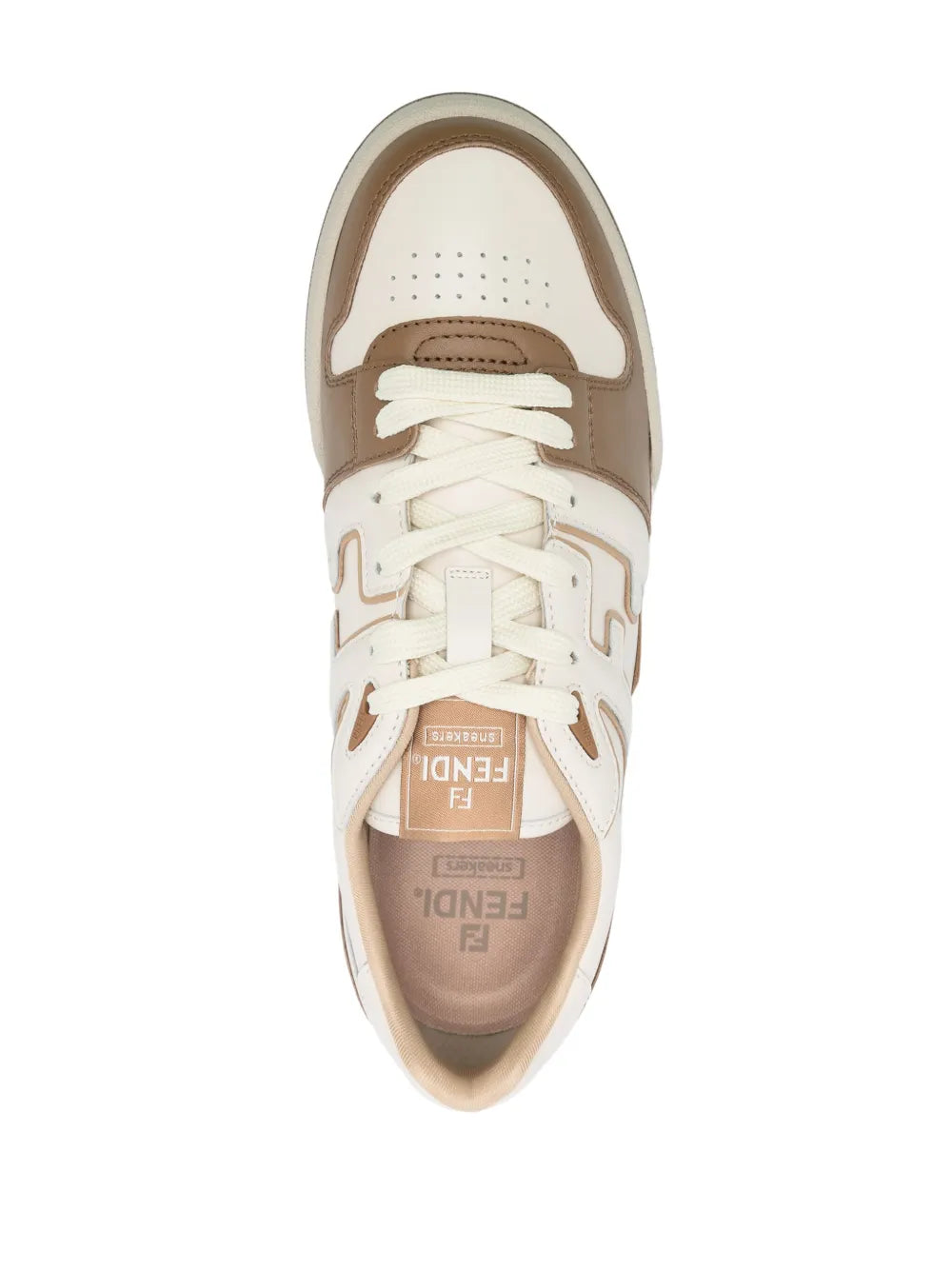 Fendi Match Ff-Appliqu Leather Sneakers