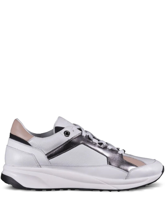 Moorer Metallic-Effect Panels Leather Low-Top