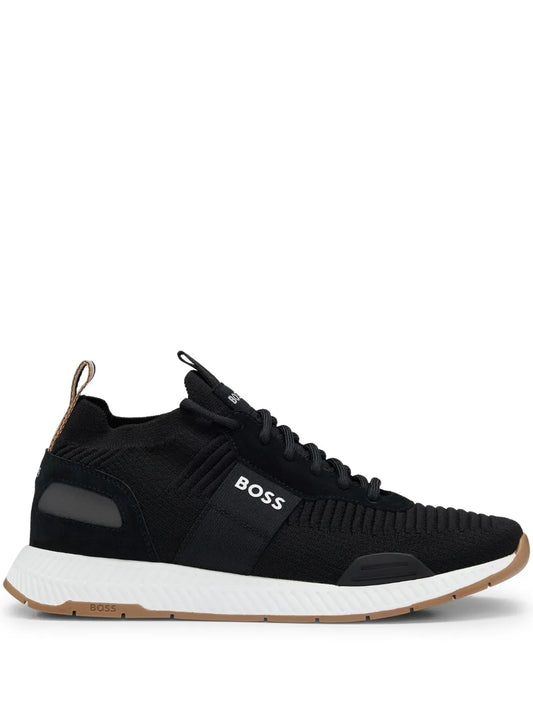 Boss Knitted-Upper Low-Top Sneakers