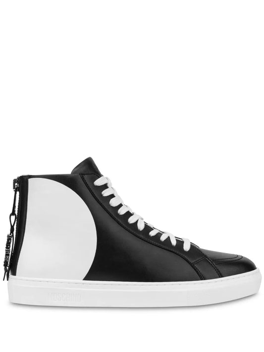Moschino Faux-Leather Hi-Top Sneakers