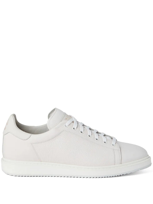 Brunello Cucinelli Logo-Print Leather Sneakers
