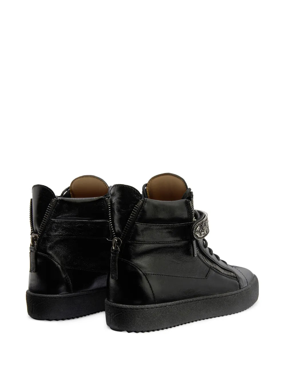 Giuseppe Zanotti Coby Deluxe Leather Single-Strap Mid-Top Sneakers