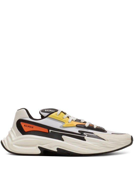 Balmain Run-Row Embossed-Logo Trainers