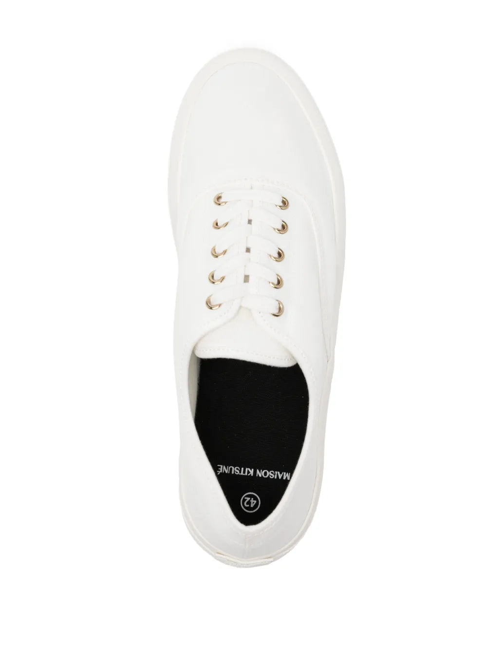 Maison Kitsun Lace-Up Canvas Sneakers