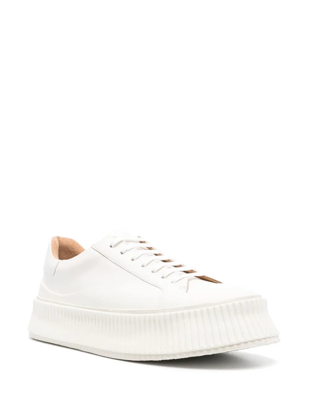 Jil Sander Lace-Up Leather Platform Sneakers