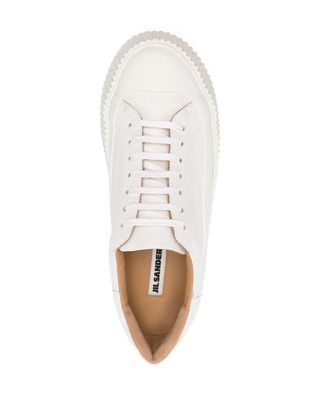 Jil Sander Lace-Up Leather Platform Sneakers
