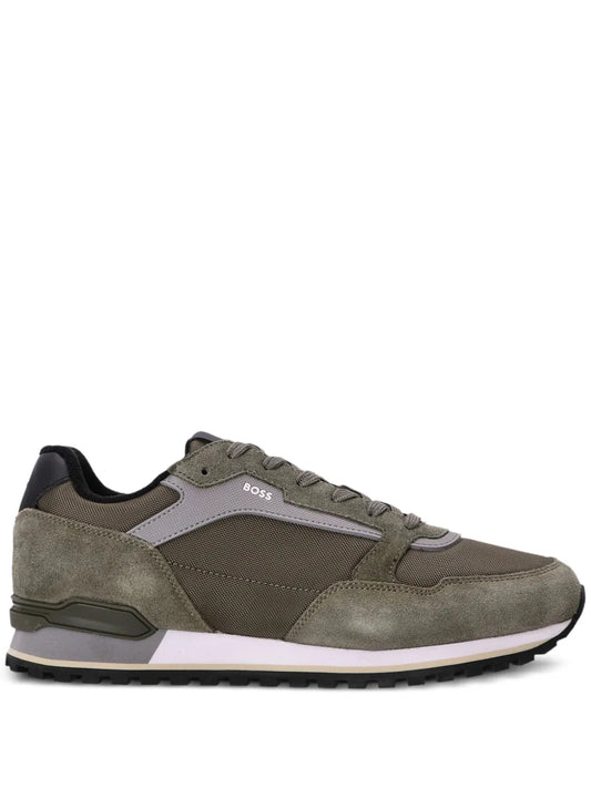 Boss Suede-Trimmed Mesh Sneakers