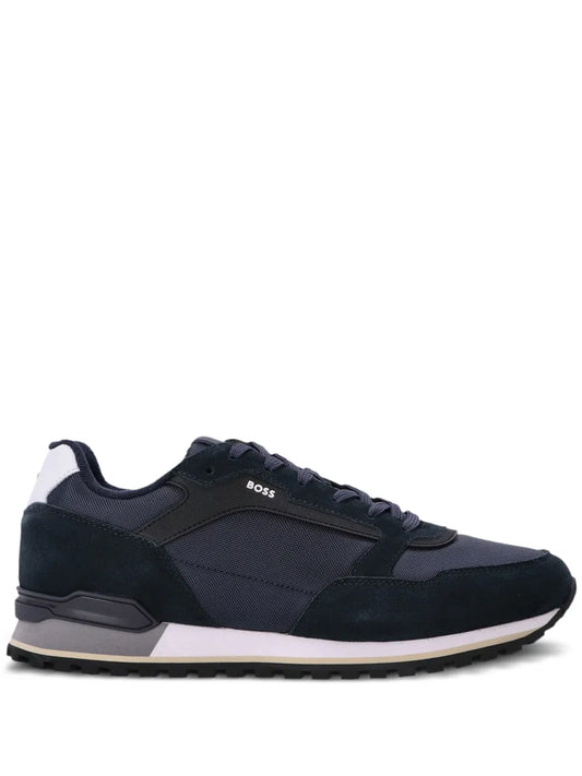 Boss Suede-Trimmed Mesh Sneakers