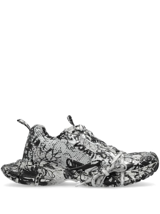 Balenciaga 3Xl Extreme Graffiti Low-Top Sneakers