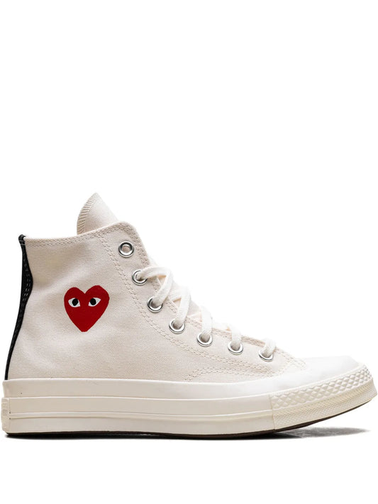 Comme Des Gar ns Play X Converse X Comme Des Gar ns Play Chuck 70 Cream Sneakers