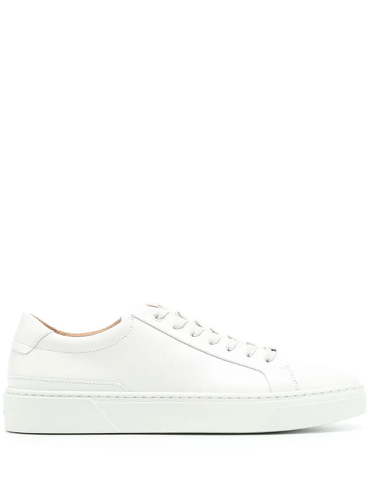 Boss Logo-Plaque Leather Sneakers