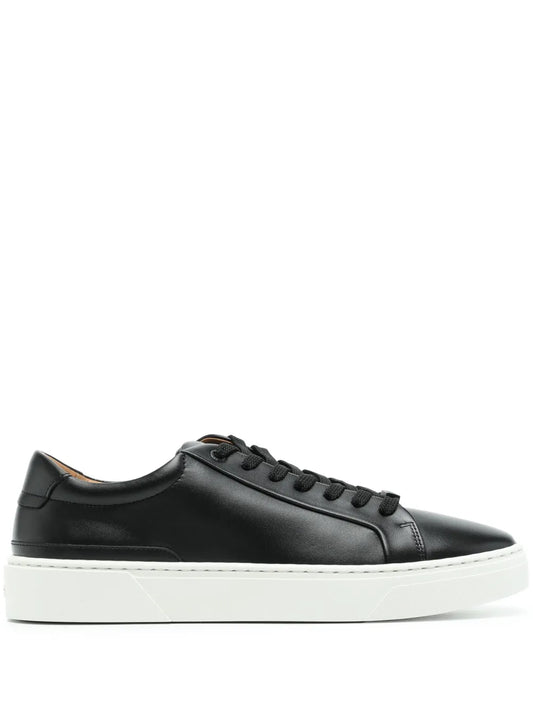 Boss Logo-Plaque Leather Sneakers