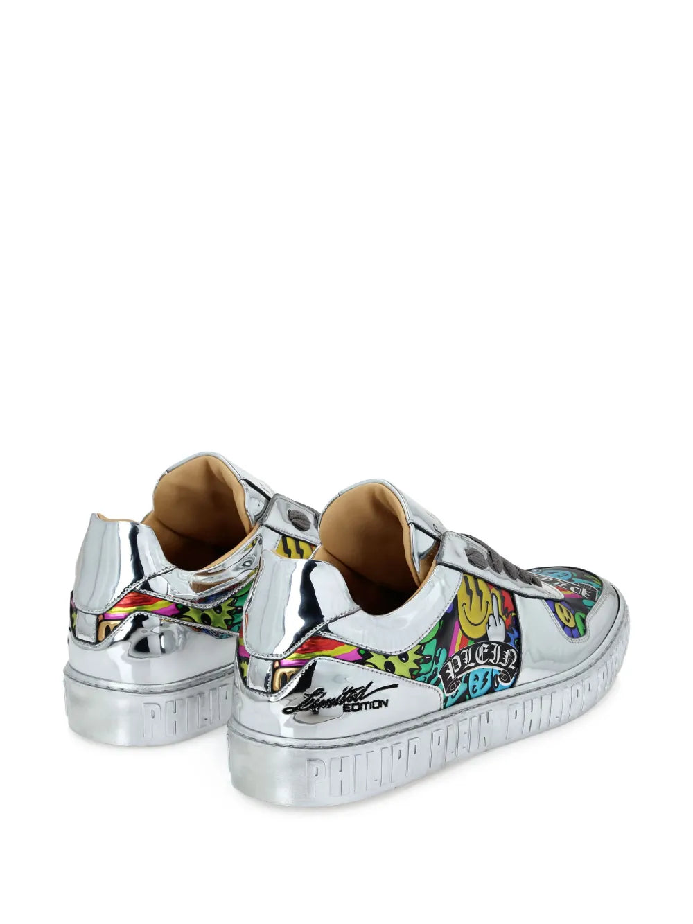 Philipp Plein Mirrored-Leather Sneakers